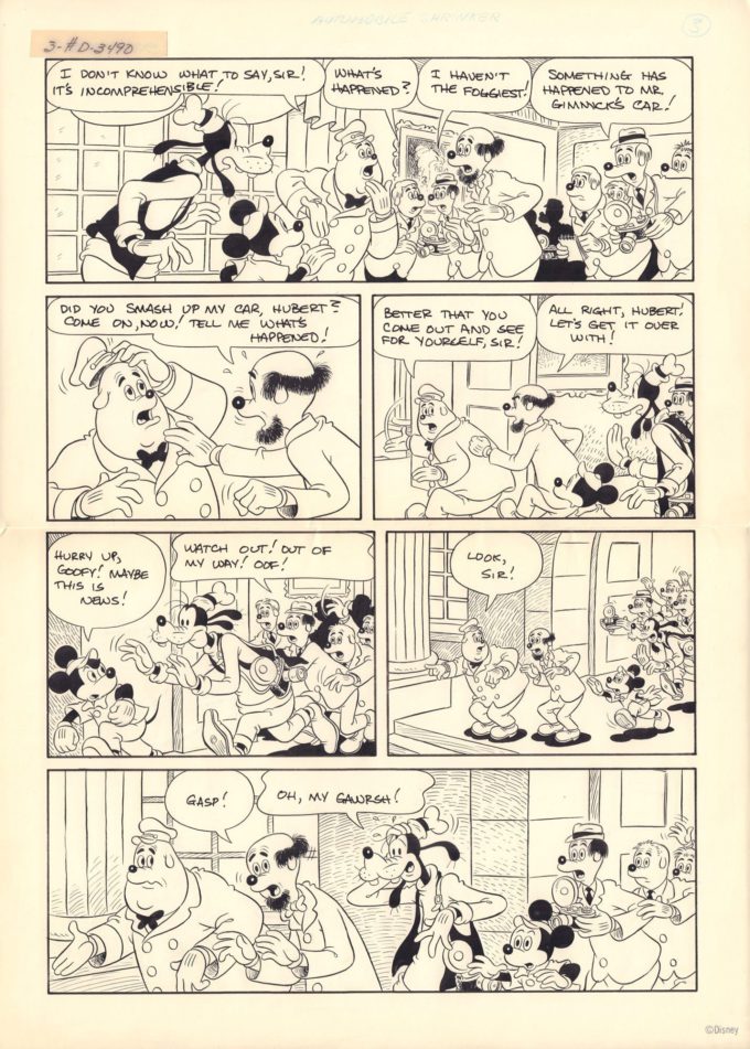 Mickey Mouse: The Mysterious Automobile Shrinker (komplet plansz) czarno-biały
