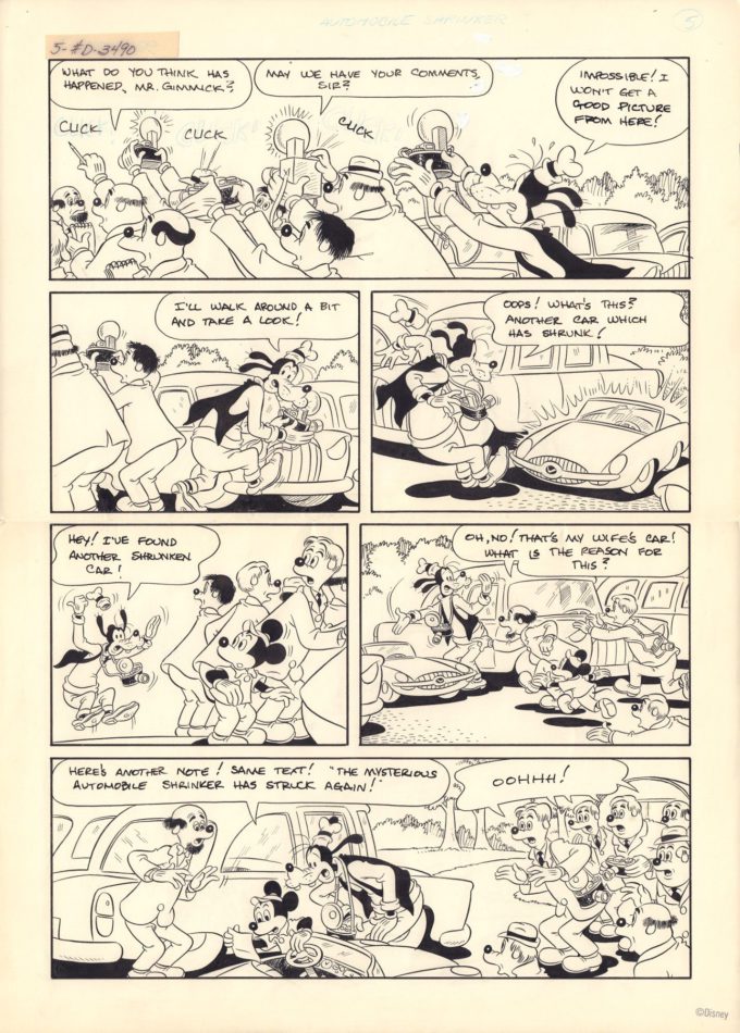 Mickey Mouse: The Mysterious Automobile Shrinker (komplet plansz) Walt Disney
